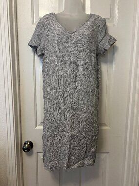 Tahari Gray Linen Sheath Dress